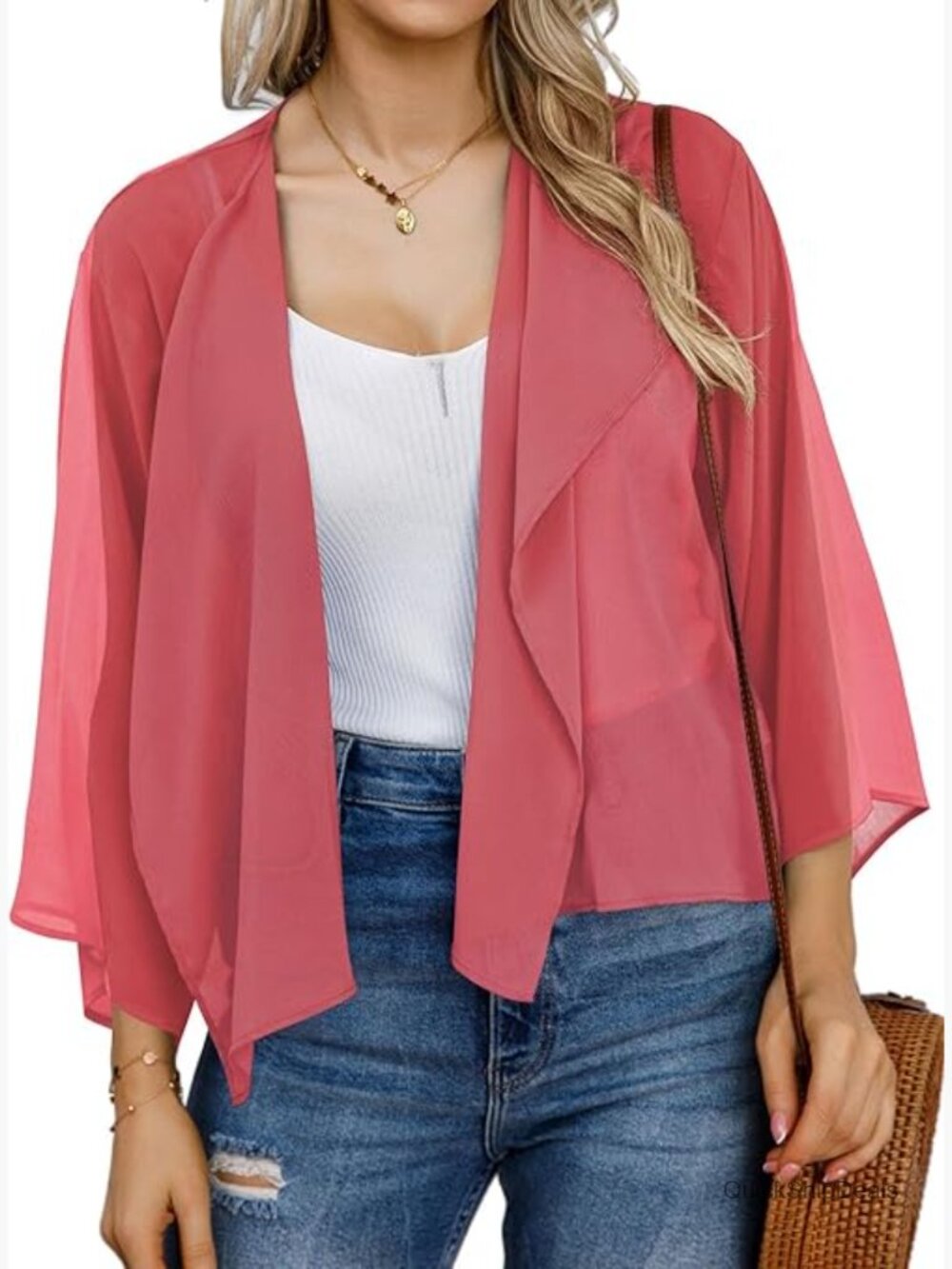Chiffon Kimono Cardigan Short Shrug Bolero Jacket Coverup